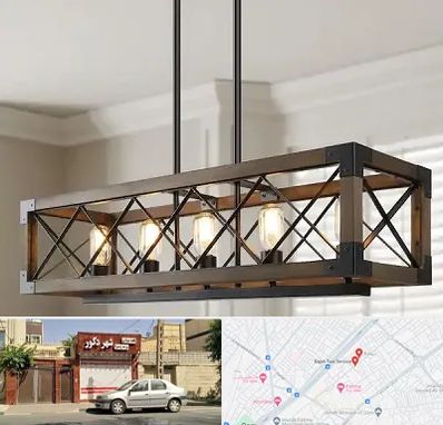 لوستر چوبی در باجک قم