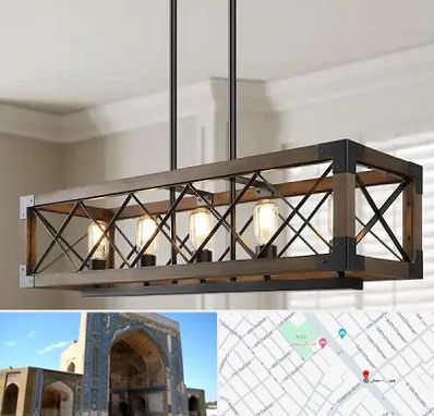 لوستر چوبی در مصلی مشهد