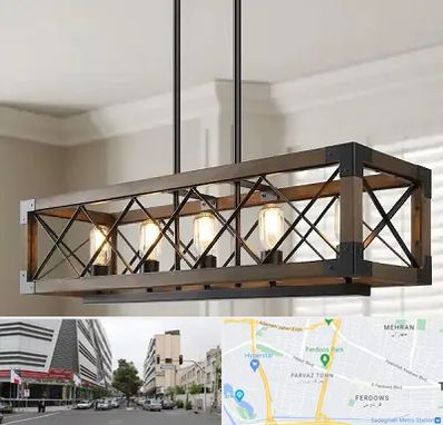 لوستر چوبی در بلوار فردوس 