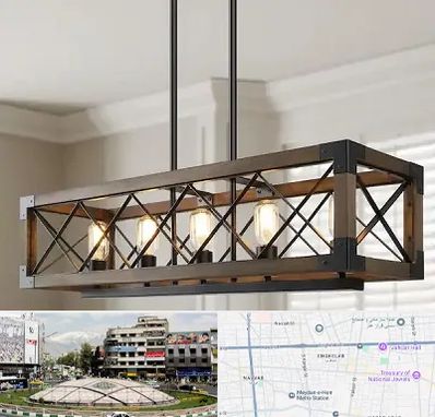 لوستر چوبی در مرکز تهران