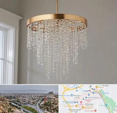 لوستر کریستالی در معالی آباد شیراز