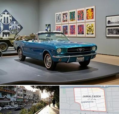 نمایشگاه اتومبیل در خیابان جمالزاده