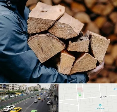 متریال چوبی در خیابان دامپزشکی