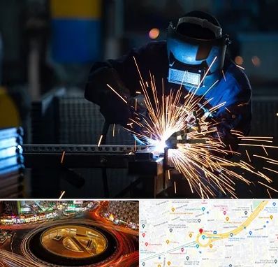 جوشکاری در میدان ولیعصر 