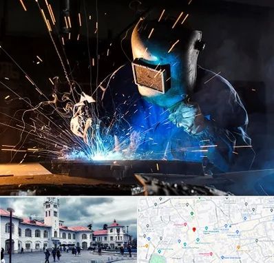 جوشکار سیار در میدان شهرداری رشت