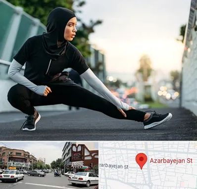 فروشگاه لباس ورزشی زنانه در خیابان آذربایجان