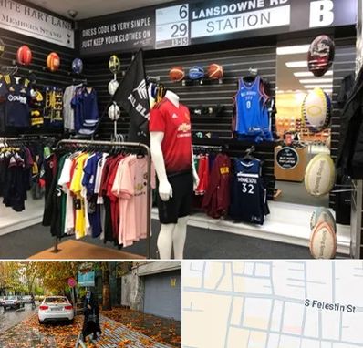 فروشگاه لباس ورزشی در خیابان فلسطین