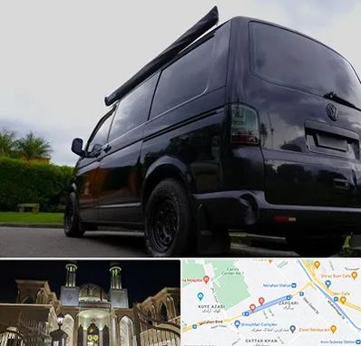 اجاره ون با راننده در زرگری شیراز