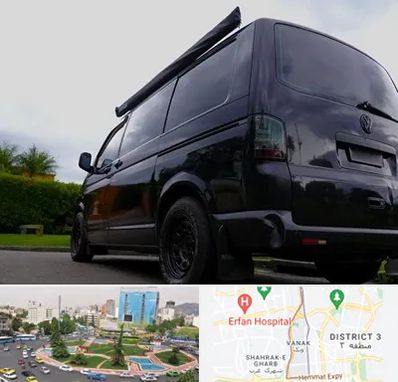 اجاره ون با راننده در ونک 