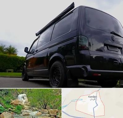 اجاره ون با راننده در کردان