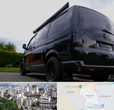 اجاره ون با راننده در ولنجک 