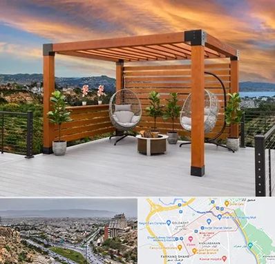 پرگولا چوبی در معالی آباد شیراز