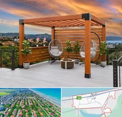 پرگولا چوبی در نور