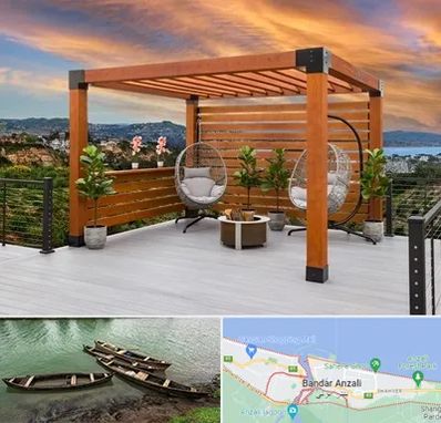 پرگولا چوبی در بندر انزلی