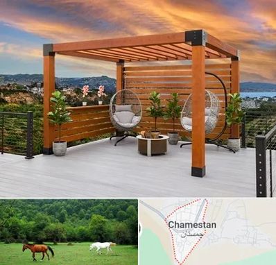 پرگولا چوبی در چمستان