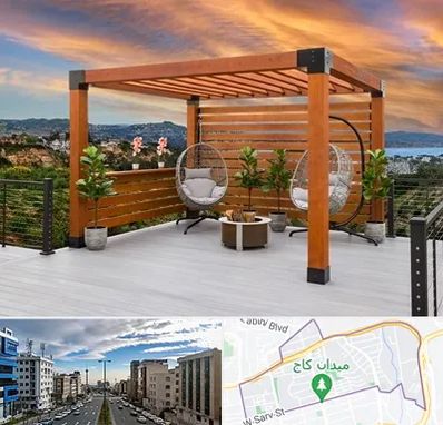 پرگولا چوبی در سعادت آباد 