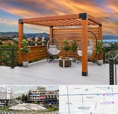 پرگولا چوبی در مرکز تهران