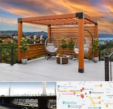 پرگولا چوبی در پارک وی 