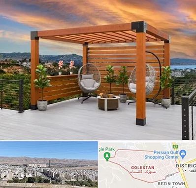 پرگولا چوبی در شهرک گلستان شیراز