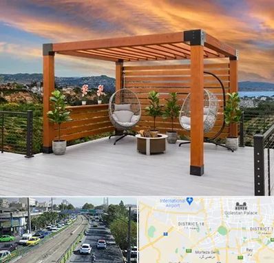 پرگولا چوبی در جنوب تهران 