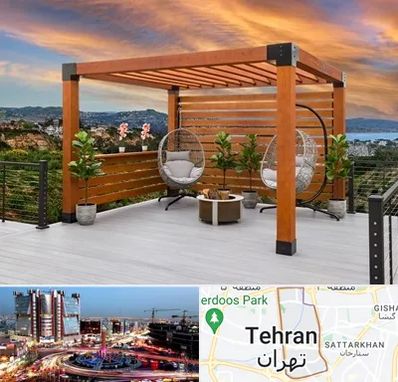 پرگولا چوبی در صادقیه 