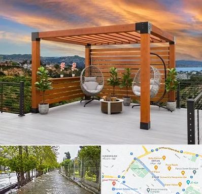 پرگولا چوبی در خیابان ارم شیراز