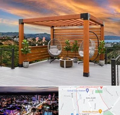 پرگولا چوبی در گلسار رشت 
