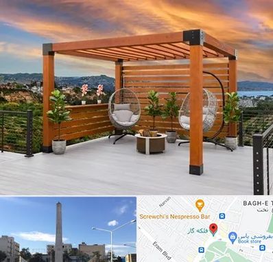 پرگولا چوبی در فلکه گاز شیراز