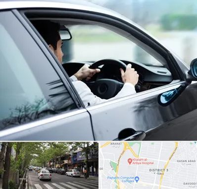 اجاره اتومبیل با راننده در ظفر 