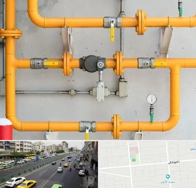 لوله و اتصالات گازی در خیابان دامپزشکی