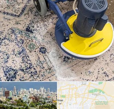 قالی شویی فرش دستباف در شرق تهران 