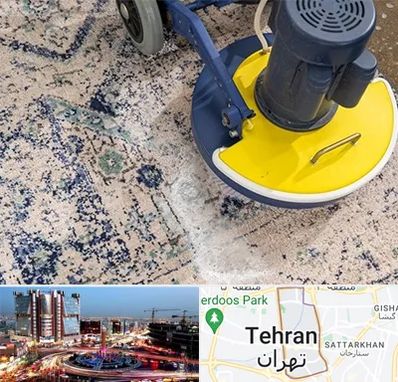 قالی شویی فرش دستباف در صادقیه 