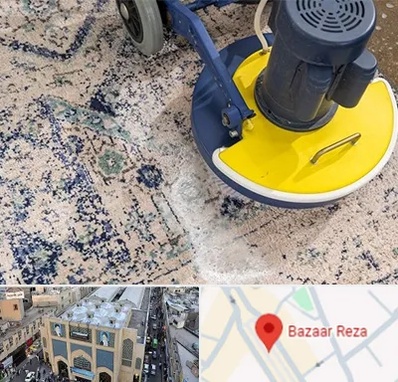 قالی شویی فرش دستباف در بازار رضا مشهد