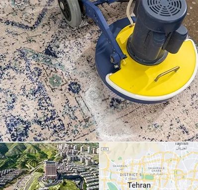 قالی شویی فرش دستباف در شمال تهران 