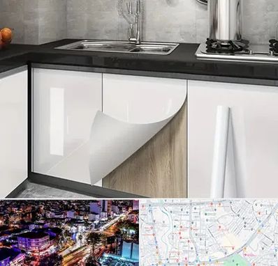 نصب برچسب کابینت در منظریه رشت 