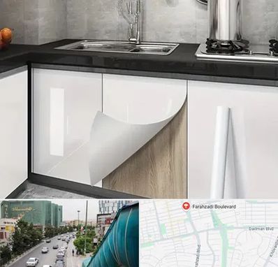 نصب برچسب کابینت در بلوار فرحزادی