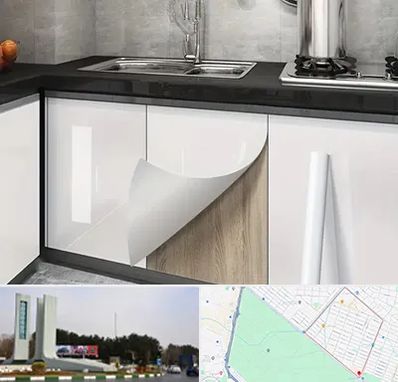 نصب برچسب کابینت در بلوار فلسیطین مشهد