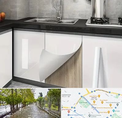 نصب برچسب کابینت در خیابان ارم شیراز 