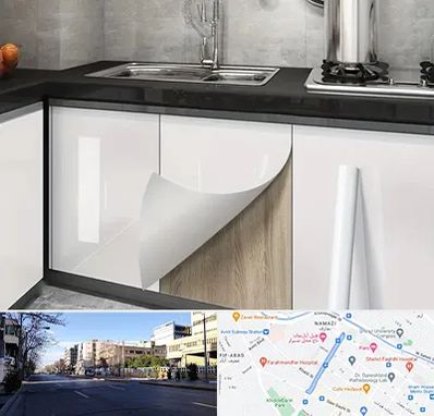 نصب برچسب کابینت در خیابان ملاصدرا شیراز 