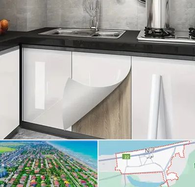 نصب برچسب کابینت در نور