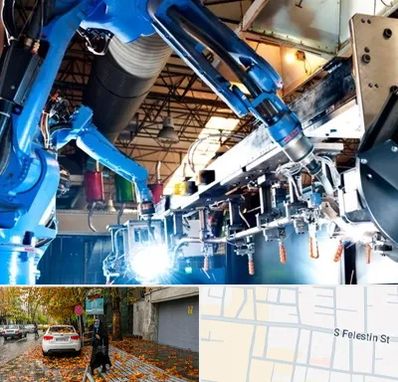 ماشین آلات صنعتی در خیابان فلسطین