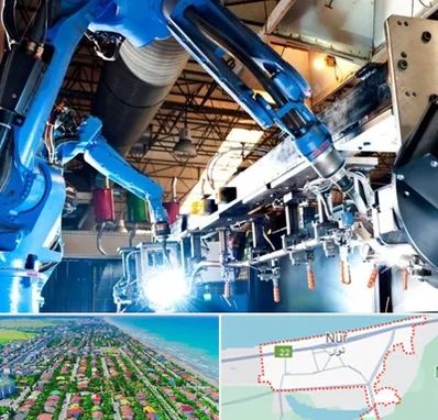 ماشین آلات صنعتی در نور