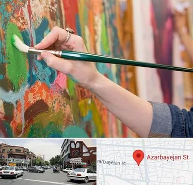 استاد نقاشی در خیابان آذربایجان