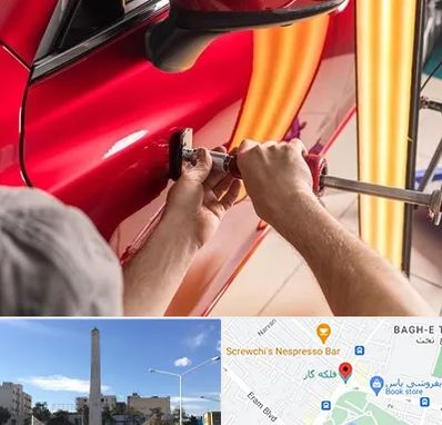 صافکاری با دستگاه مکش در فلکه گاز شیراز 