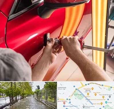 صافکاری با دستگاه مکش در خیابان ارم شیراز 