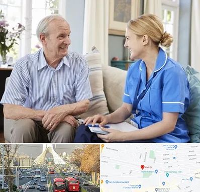 پرستار سالمند در خیابان آزادی 