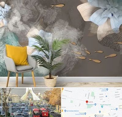 فروشگاه کاغذ دیواری در خیابان آزادی 