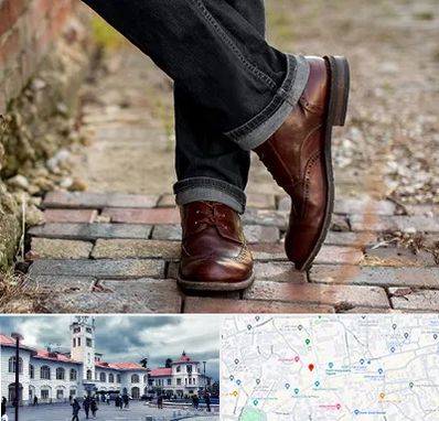 کفش چرم مردانه در میدان شهرداری رشت 