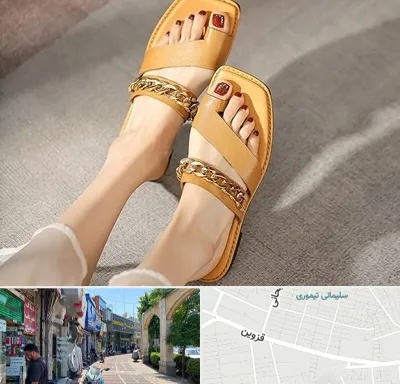 کفش صندل زنانه در خیابان قزوین