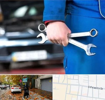 تعمیرگاه خودرو در خیابان فلسطین